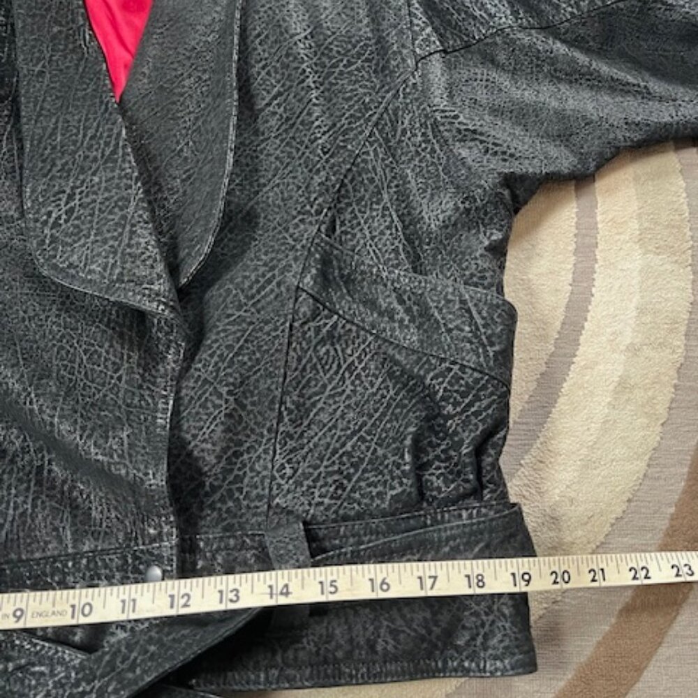 VINTAGE  Pelle Cuir Leather Suede Bomber  Black Jacket Size Medium - Picture 5 of 8